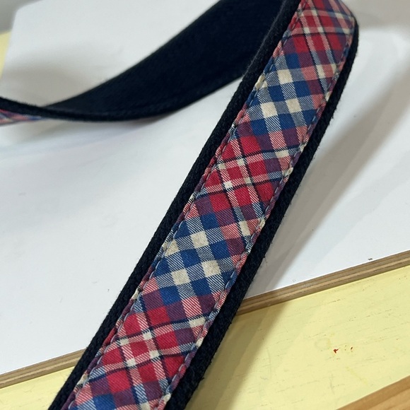 Men's Vineyard Vines Size 32 Plaid Leather Belt with Gold Buckle - Picture 8 of 10